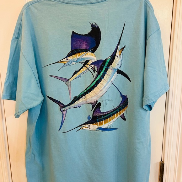 Guy Harvey Blue Water Blue Short Sleeve Tee - Picture 2 of 5